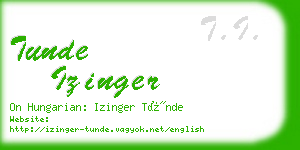 tunde izinger business card